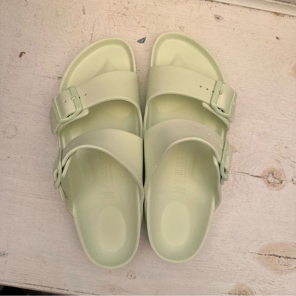 Birkenstock Shoes - Women's Birkenstock Essentials Arizona EVA Sandals Faded Lime Euro 40/W9/M7